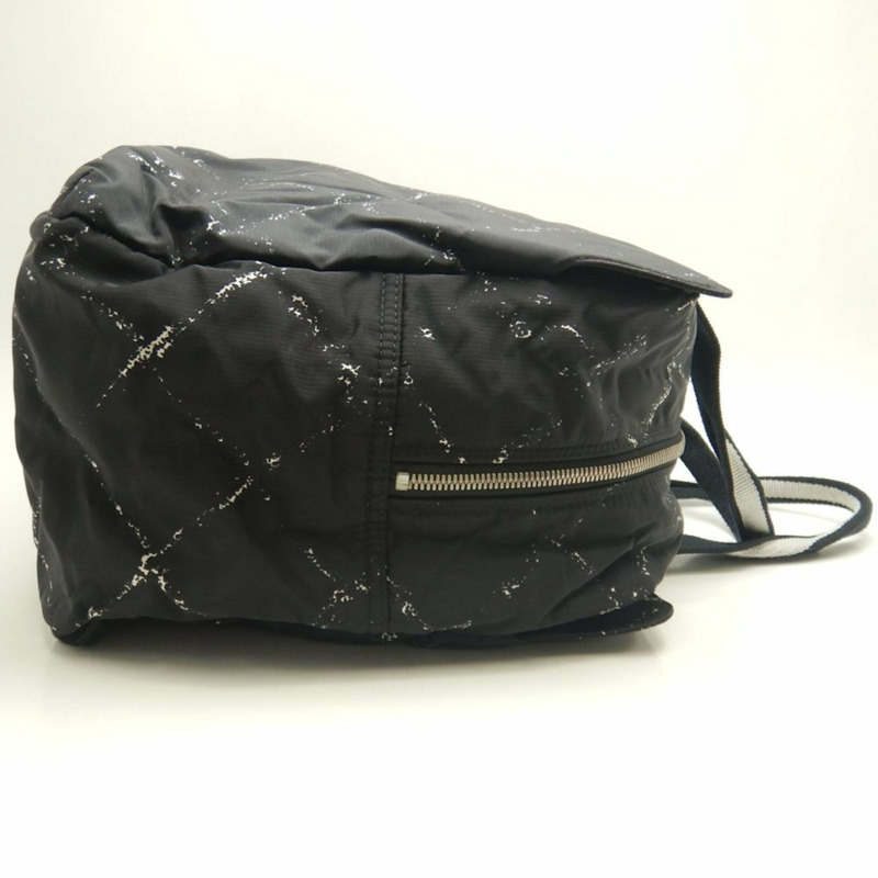 香奈兒 (Chanel) 舊款旅行系列手提包，尼龍提花迷你波士頓包，黑色，女士，253635-6