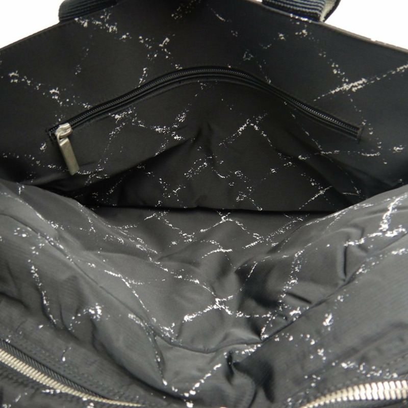 香奈兒 (Chanel) 舊款旅行系列手提包，尼龍提花迷你波士頓包，黑色，女士，253635-11