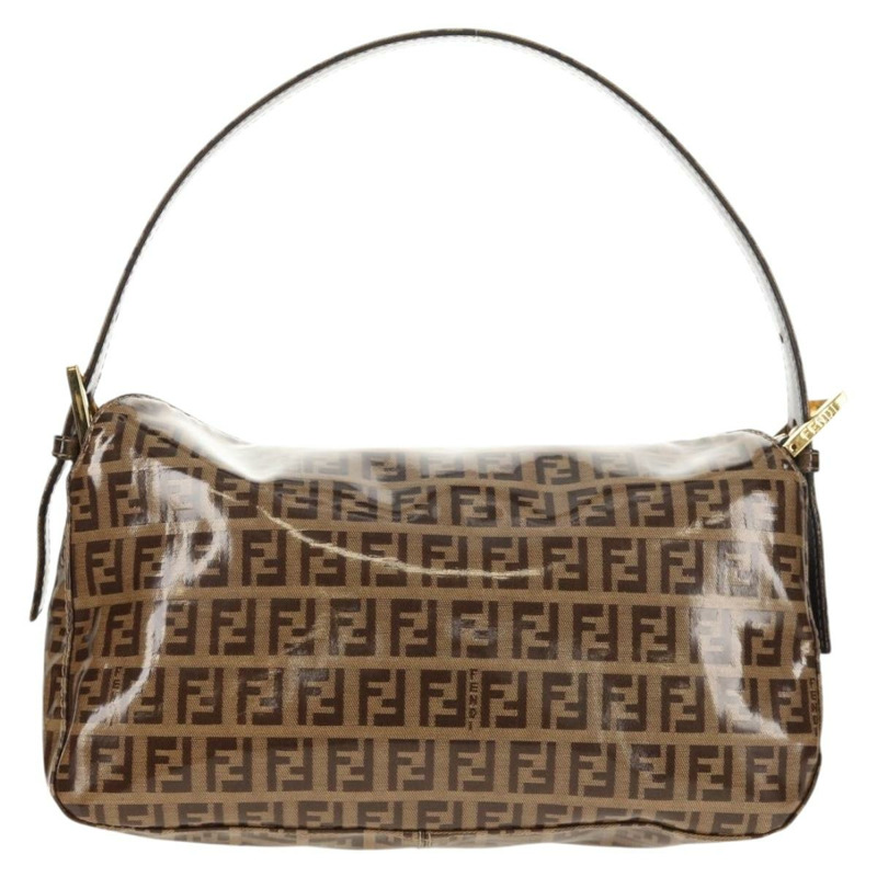 【日本直送】FENDI Zucchino帆布Mamma Baguette手袋琺瑯米色金色正品yk19865V-1