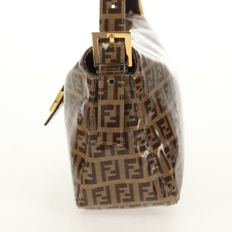 【日本直送】FENDI Zucchino帆布Mamma Baguette手袋琺瑯米色金色正品yk19865V-2