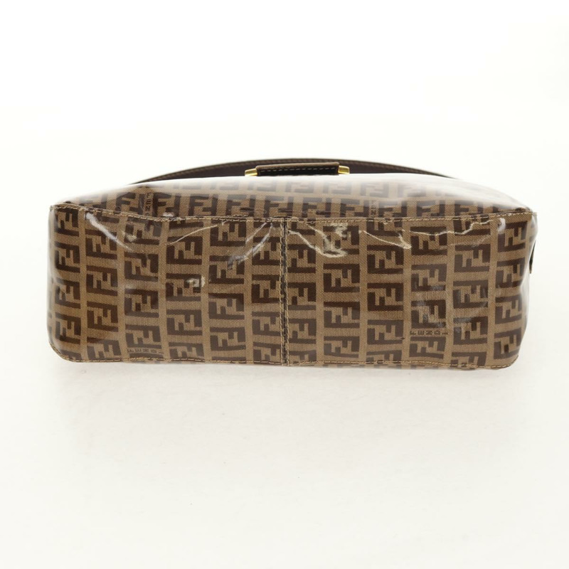 【日本直送】FENDI Zucchino帆布Mamma Baguette手袋琺瑯米色金色正品yk19865V-4