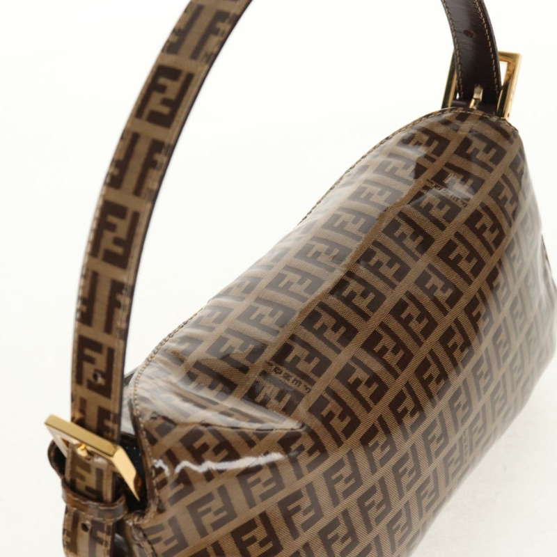 【日本直送】FENDI Zucchino帆布Mamma Baguette手袋琺瑯米色金色正品yk19865V-5