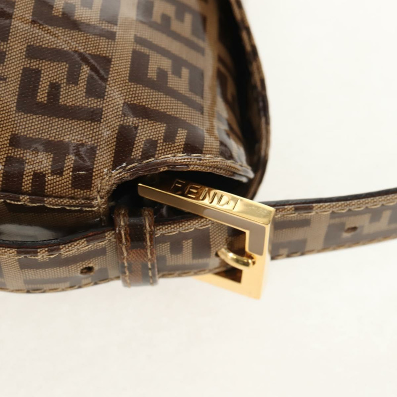 【日本直送】FENDI Zucchino帆布Mamma Baguette手袋琺瑯米色金色正品yk19865V-7