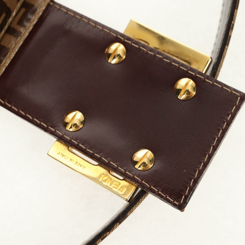 【日本直送】FENDI Zucchino帆布Mamma Baguette手袋琺瑯米色金色正品yk19865V-8