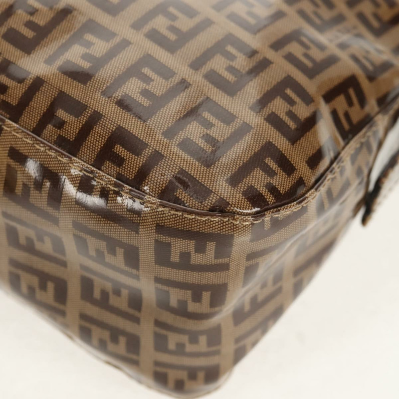 【日本直送】FENDI Zucchino帆布Mamma Baguette手袋琺瑯米色金色正品yk19865V-15