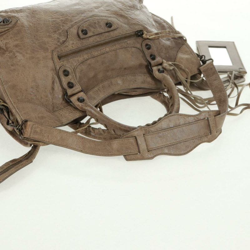 【日本直送】BALENCIAGA The City 手提包 皮革 2way 棕色 115748 Auth yk20183SAV-8