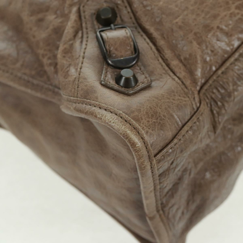 【日本直送】BALENCIAGA The City 手提包 皮革 2way 棕色 115748 Auth yk20183SAV-14