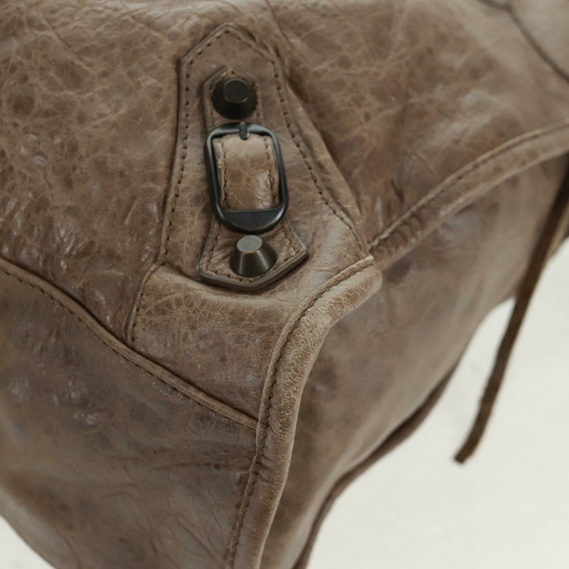 【日本直送】BALENCIAGA The City 手提包 皮革 2way 棕色 115748 Auth yk20183SAV-15