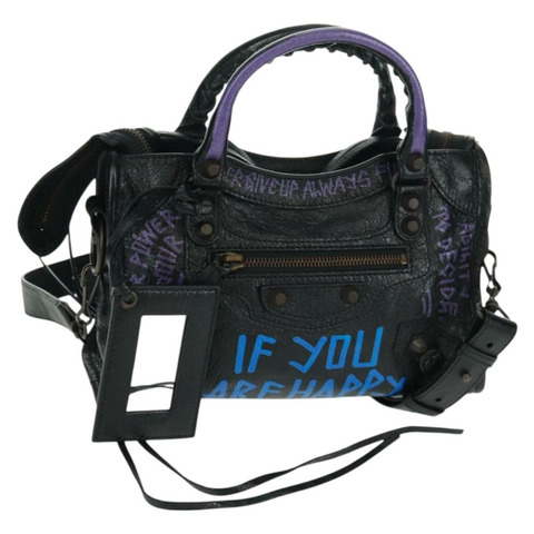 BALENCIAGA 經典迷你城市塗鴉包 皮革 2way 300295 正品 yk20184SAV