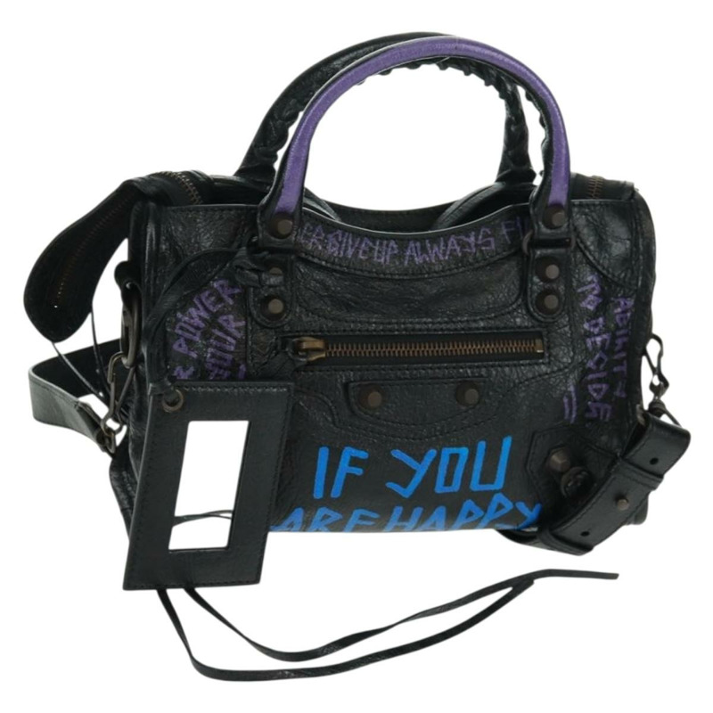 【日本直送】BALENCIAGA 經典迷你城市塗鴉包 皮革 2way 300295 正品 yk20184SAV-0