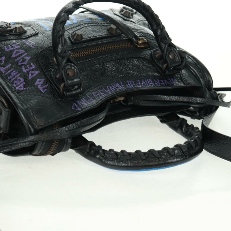 【日本直送】BALENCIAGA 經典迷你城市塗鴉包 皮革 2way 300295 正品 yk20184SAV-5