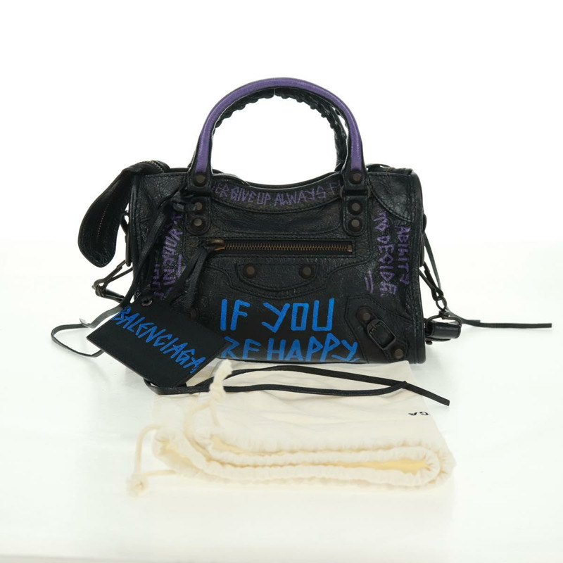 【日本直送】BALENCIAGA 經典迷你城市塗鴉包 皮革 2way 300295 正品 yk20184SAV-11