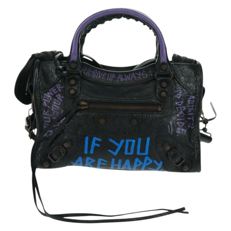 【日本直送】BALENCIAGA 經典迷你城市塗鴉包 皮革 2way 300295 正品 yk20184SAV-12