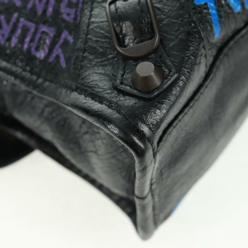【日本直送】BALENCIAGA 經典迷你城市塗鴉包 皮革 2way 300295 正品 yk20184SAV-15