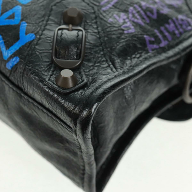 【日本直送】BALENCIAGA 經典迷你城市塗鴉包 皮革 2way 300295 正品 yk20184SAV-16