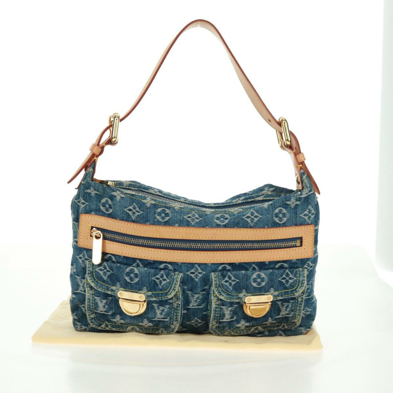 【日本直送】路易威登 Monogram Denim Buggy PM 肩背包 藍色 M95049 LV Auth yk20172AV-11