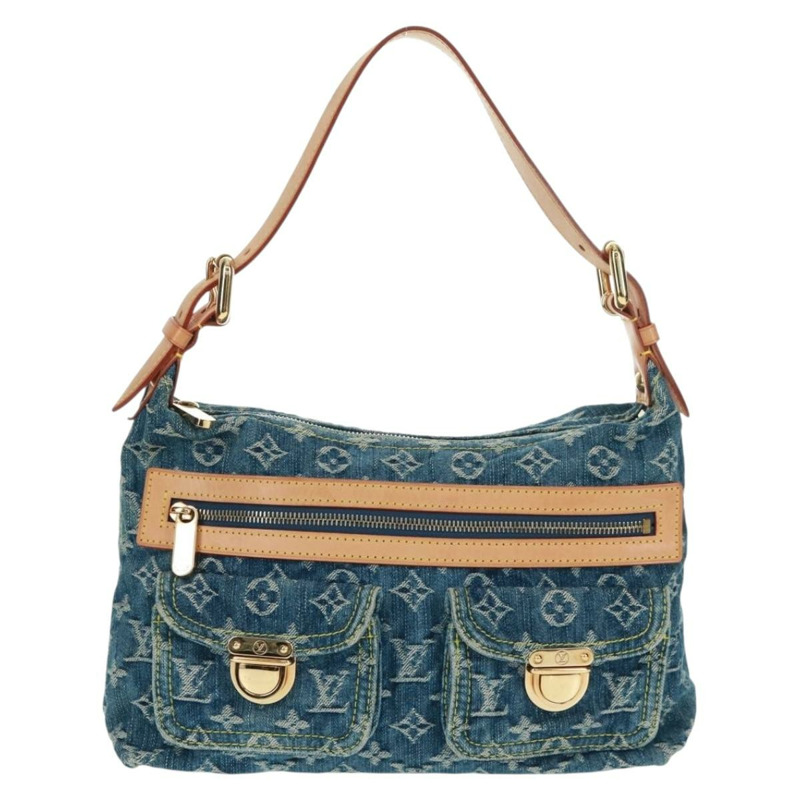 【日本直送】路易威登 Monogram Denim Buggy PM 肩背包 藍色 M95049 LV Auth yk20172AV-12
