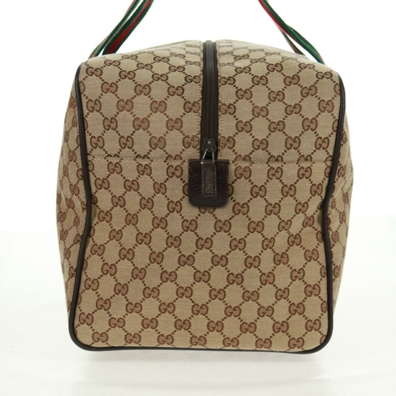 【日本直送】GUCCI GG帆布織帶雪莉酒系列波士頓包 米色 紅綠配色 153240 正品 166085V-3