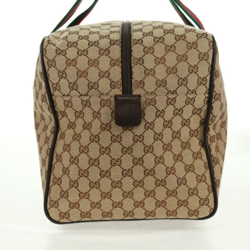 【日本直送】GUCCI GG帆布織帶雪莉酒系列波士頓包 米色 紅綠配色 153240 正品 166085V-4