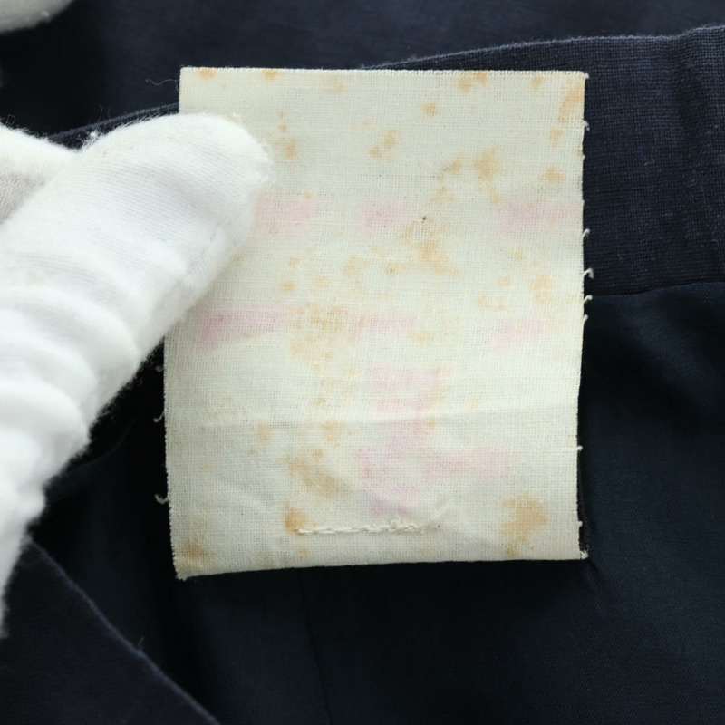【日本直送】香奈兒 (CHANEL) 夾克半身裙套裝，亞麻材質，海軍藍，CC標誌，貨號158556M-25