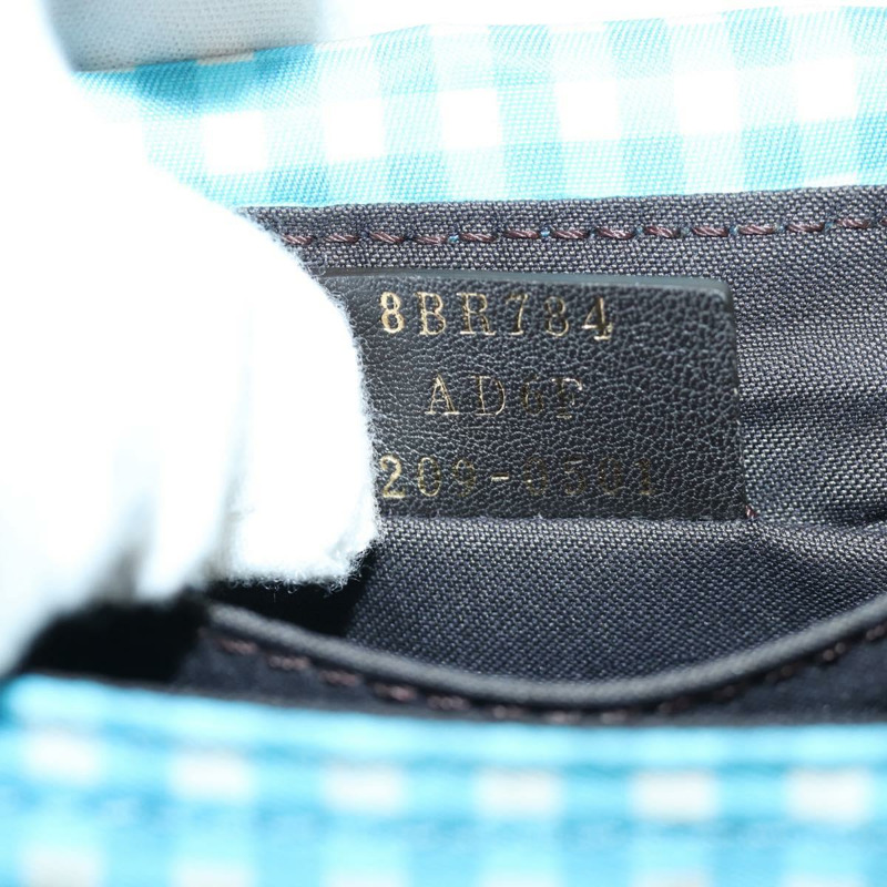 【日本直送】FENDI Mamma Baguette 肩背包 尼龍材質 兩用 淺藍色 金色 正品 171465M-10