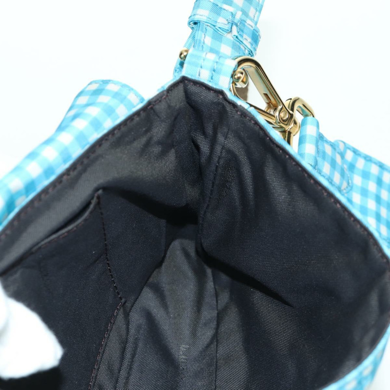 【日本直送】FENDI Mamma Baguette 肩背包 尼龍材質 兩用 淺藍色 金色 正品 171465M-24