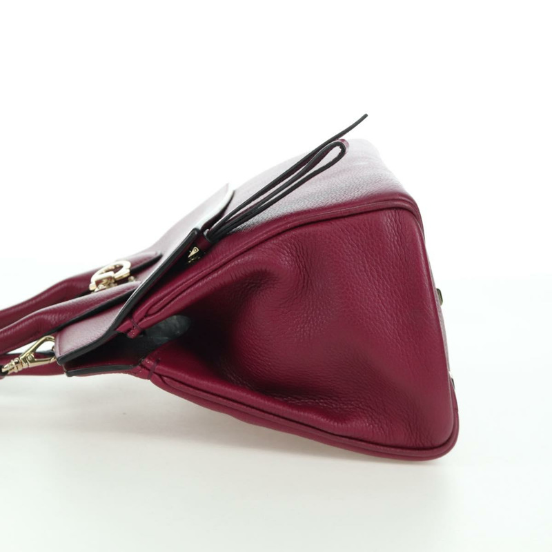 【日本直送】Salvatore Ferragamo Gancini 手提包 皮革 兩用 紫色 金飾 正品 171454A-4