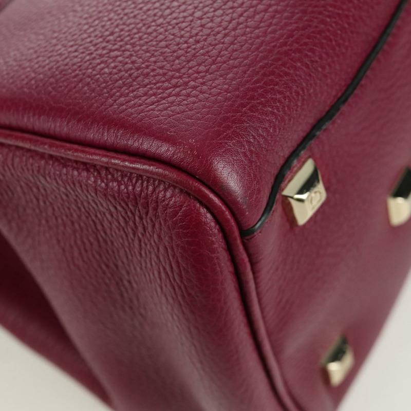 【日本直送】Salvatore Ferragamo Gancini 手提包 皮革 兩用 紫色 金飾 正品 171454A-14