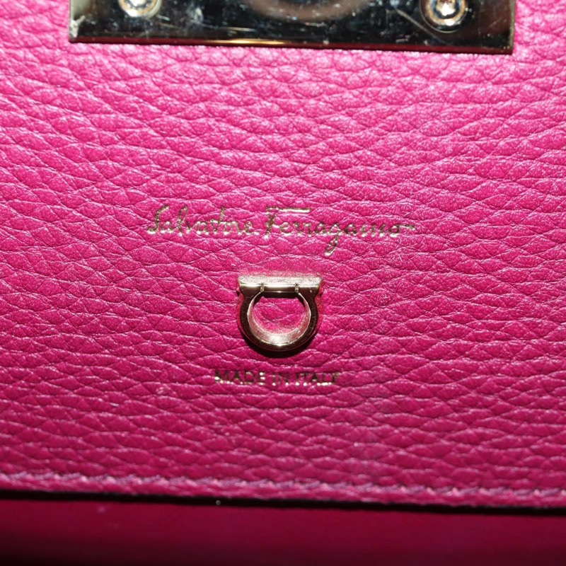 【日本直送】Salvatore Ferragamo Gancini 手提包 皮革 兩用 紫色 金飾 正品 171454A-18