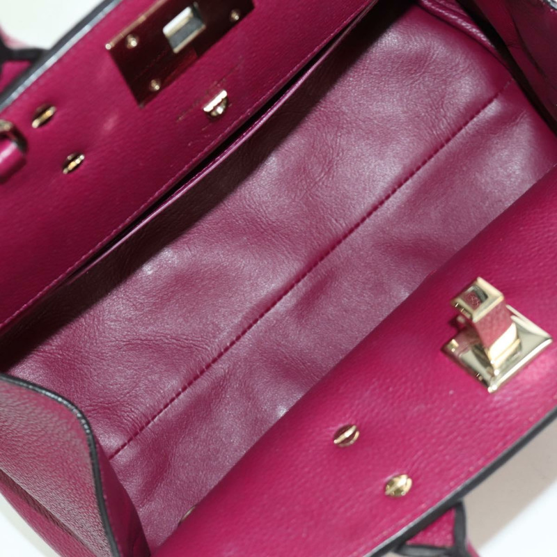 【日本直送】Salvatore Ferragamo Gancini 手提包 皮革 兩用 紫色 金飾 正品 171454A-19