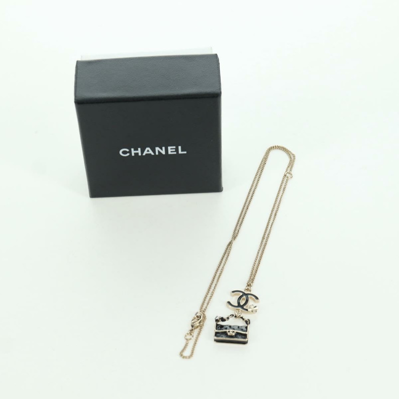 【日本直送】香奈兒 COCO 標誌項鍊，香檳金金屬材質，CC 標誌，正品編號 171474SAM-14