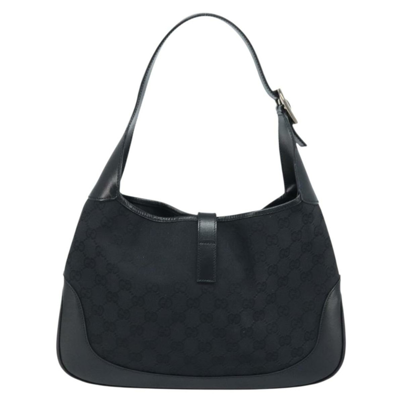 【日本直送】GUCCI GG帆布Jackie肩背包 黑色 銀色 001 3306 1956 正品 173718A-2