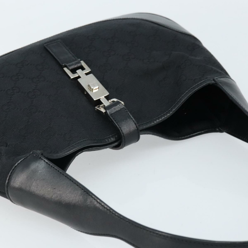 【日本直送】GUCCI GG帆布Jackie肩背包 黑色 銀色 001 3306 1956 正品 173718A-5