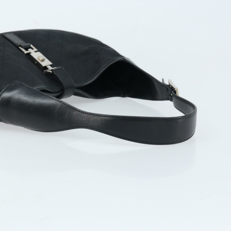 【日本直送】GUCCI GG帆布Jackie肩背包 黑色 銀色 001 3306 1956 正品 173718A-6
