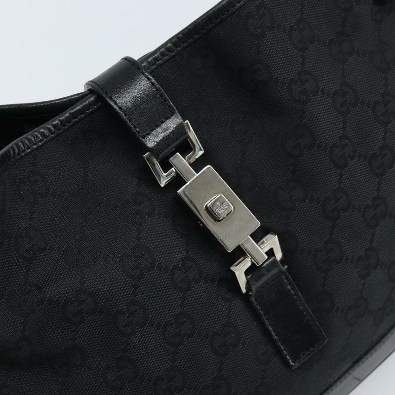 【日本直送】GUCCI GG帆布Jackie肩背包 黑色 銀色 001 3306 1956 正品 173718A-14