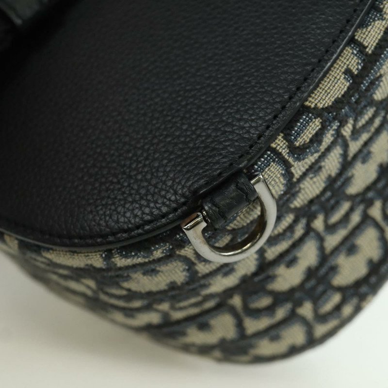 【日本直送】Christian Dior Oblique Trotter帆布馬鞍包 海軍藍 銀色 正品 172398SAM-14