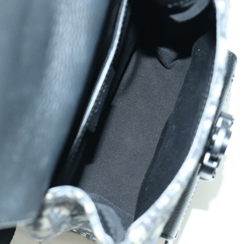 【日本直送】Christian Dior Oblique Trotter帆布馬鞍包 海軍藍 銀色 正品 172398SAM-20