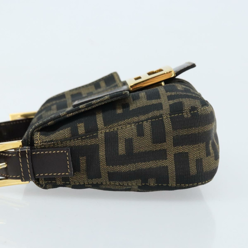 【日本直送】FENDI Zucca帆布Mamma Baguette手袋 棕色 黑色 金色 正品 173348SAV-3