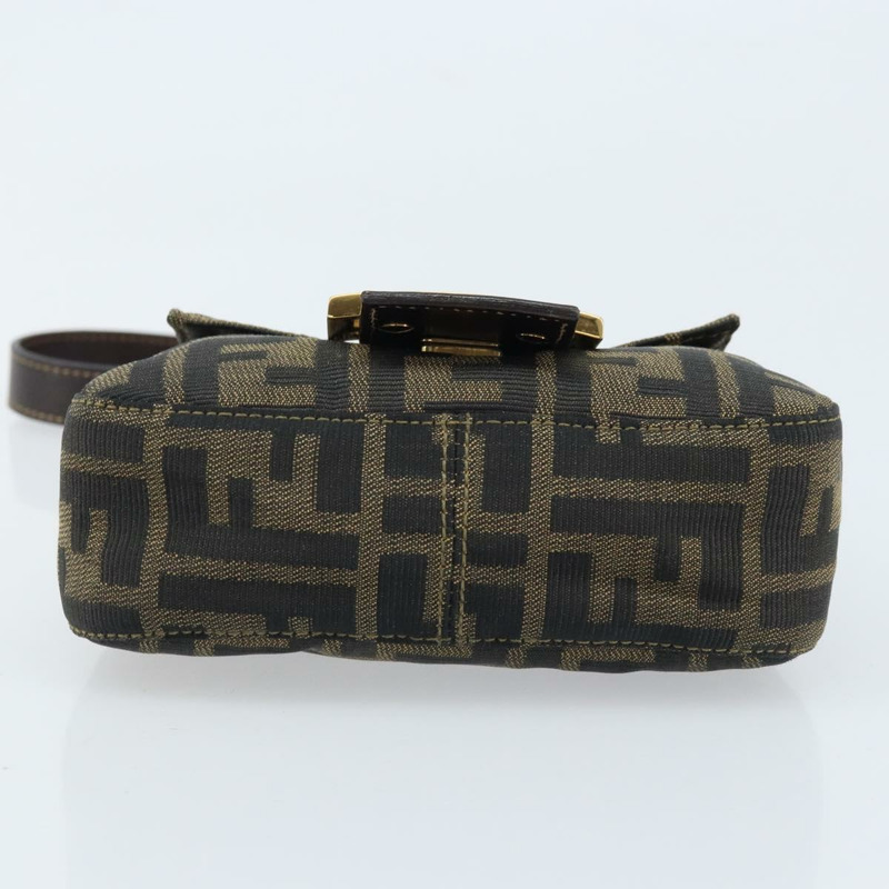 【日本直送】FENDI Zucca帆布Mamma Baguette手袋 棕色 黑色 金色 正品 173348SAV-4