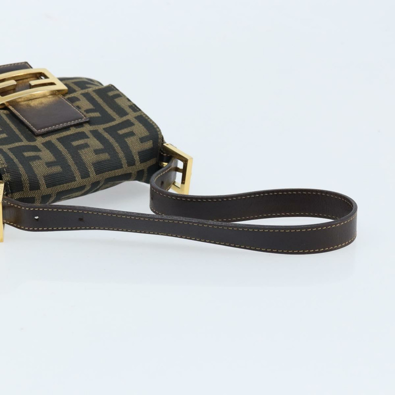 【日本直送】FENDI Zucca帆布Mamma Baguette手袋 棕色 黑色 金色 正品 173348SAV-6