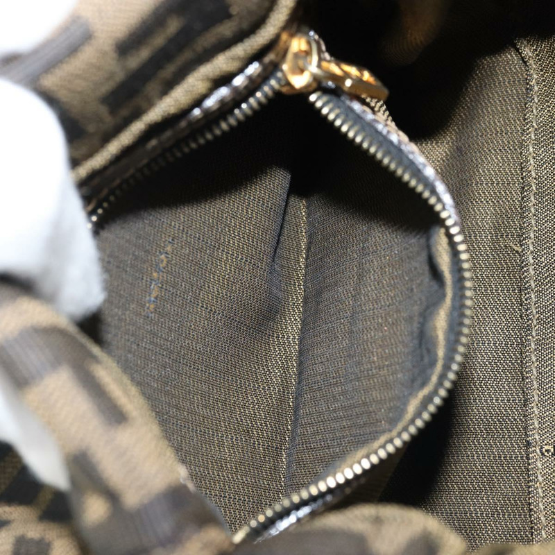 【日本直送】FENDI Zucca帆布Mamma Baguette手袋 棕色 黑色 金色 正品 173348SAV-9