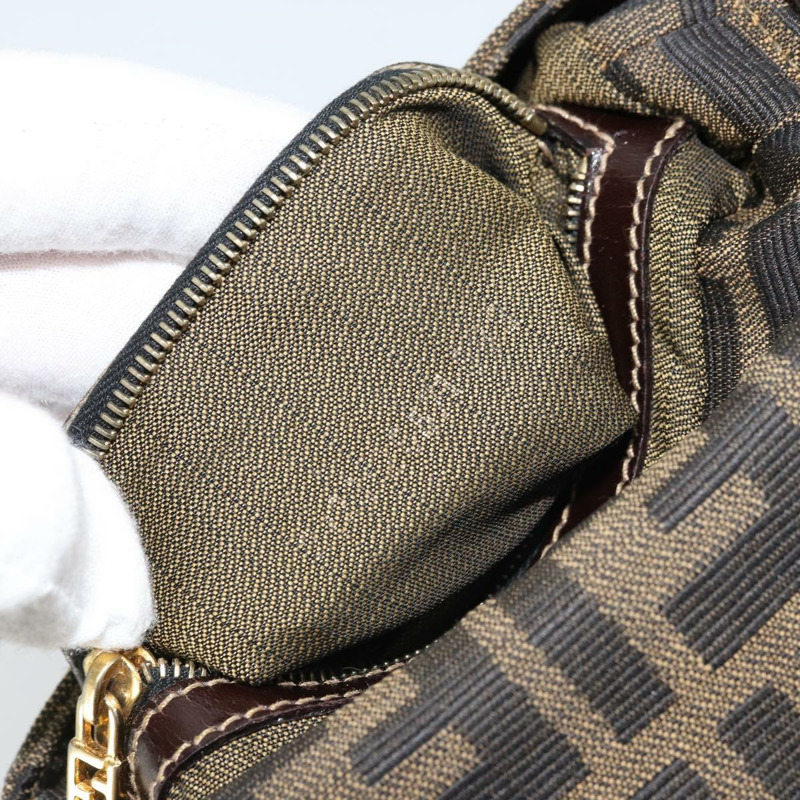 【日本直送】FENDI Zucca帆布Mamma Baguette手袋 棕色 黑色 金色 正品 173348SAV-10