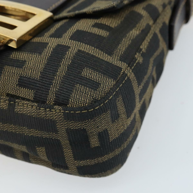 【日本直送】FENDI Zucca帆布Mamma Baguette手袋 棕色 黑色 金色 正品 173348SAV-14