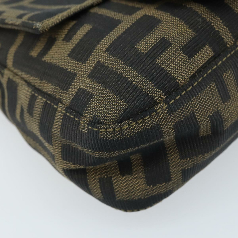 【日本直送】FENDI Zucca帆布Mamma Baguette手袋 棕色 黑色 金色 正品 173348SAV-15