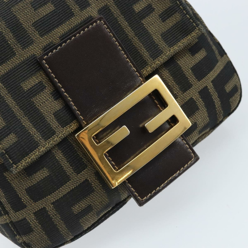 【日本直送】FENDI Zucca帆布Mamma Baguette手袋 棕色 黑色 金色 正品 173348SAV-19