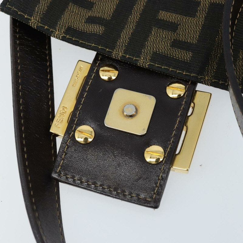 【日本直送】FENDI Zucca帆布Mamma Baguette手袋 棕色 黑色 金色 正品 173348SAV-20