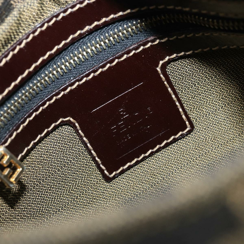 【日本直送】FENDI Zucca帆布Mamma Baguette手袋 棕色 黑色 金色 正品 173348SAV-21