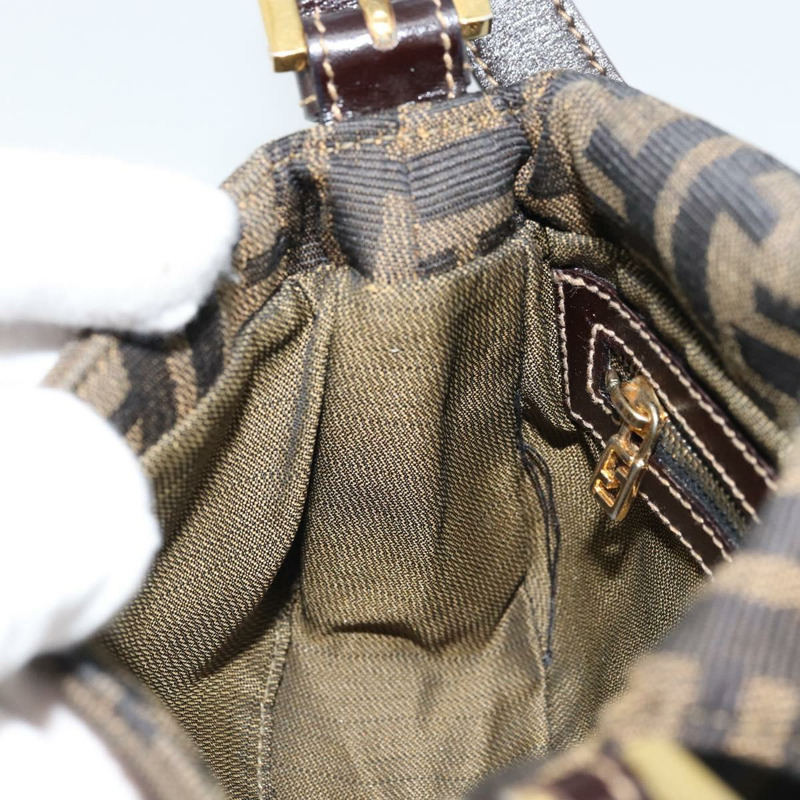 【日本直送】FENDI Zucca帆布Mamma Baguette手袋 棕色 黑色 金色 正品 173348SAV-23