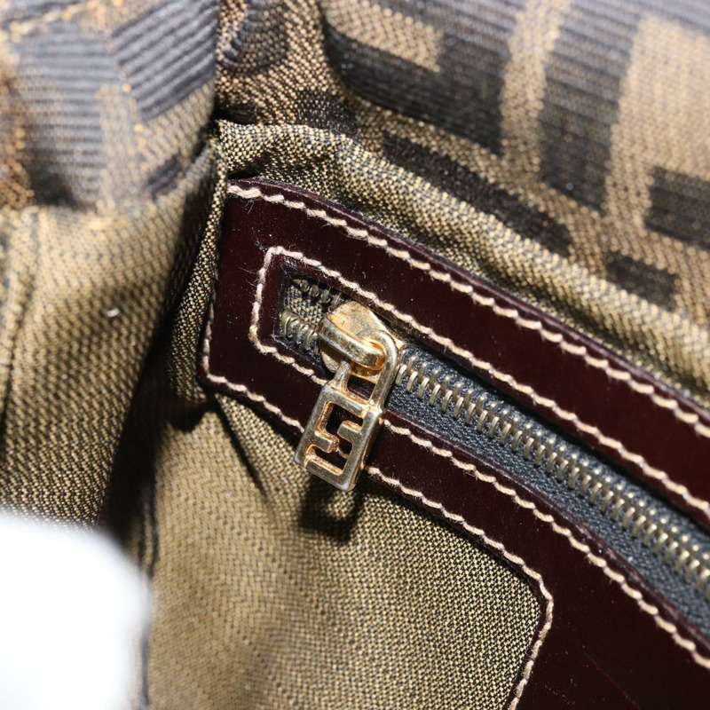 【日本直送】FENDI Zucca帆布Mamma Baguette手袋 棕色 黑色 金色 正品 173348SAV-24