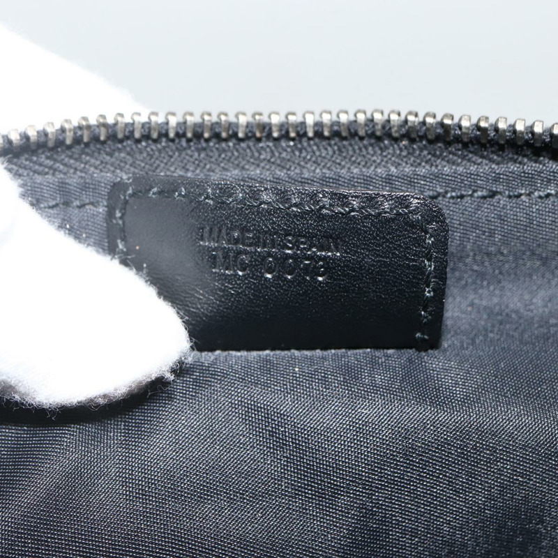 【日本直送】Christian Dior Trotter帆布馬鞍配件包 黑色銀色 Auth 173357V-18